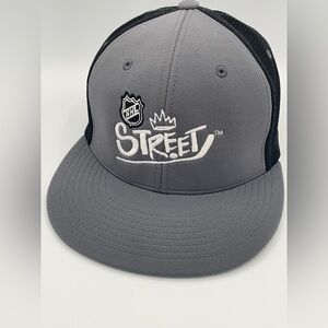 NHL Street Hockey Baseball Cap Hat Sz L-XL Gray & Black Pacific Headwear